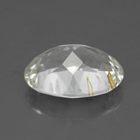 Topázio rutilado amarelo natural 5,18ct, corte oval, transparente