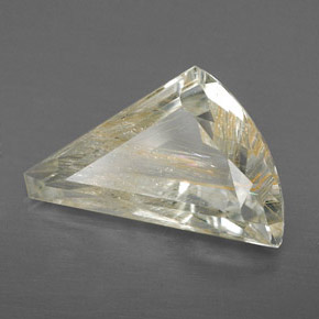 Topázio rutilado amarelo natural 4,32ct, forma extravagante, transparente
