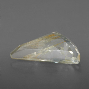 Topázio rutilado amarelo natural 4,32ct, forma extravagante, transparente