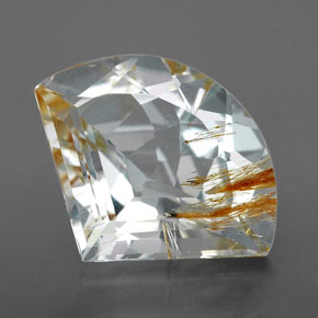 Topázio rutilado amarelo natural 9,21ct, forma extravagante, transparente