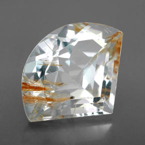Topázio rutilado amarelo natural 9,21ct, forma extravagante, transparente