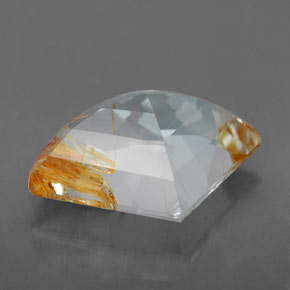 Topázio rutilado amarelo natural 9,21ct, forma extravagante, transparente