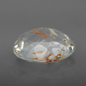 Topázio Rutilo Dourado Natural 9.07ct, Corte Oval, Transparente