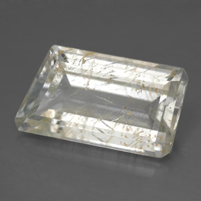 Topázio rutilado ouro natural 12,42ct, forma extravagante, transparente