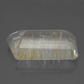 Topázio rutilado ouro natural 12,42ct, forma extravagante, transparente