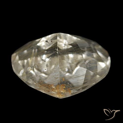 Topázio rutilado castanho dourado muito claro natural 3,56ct, formato de coração, transparente