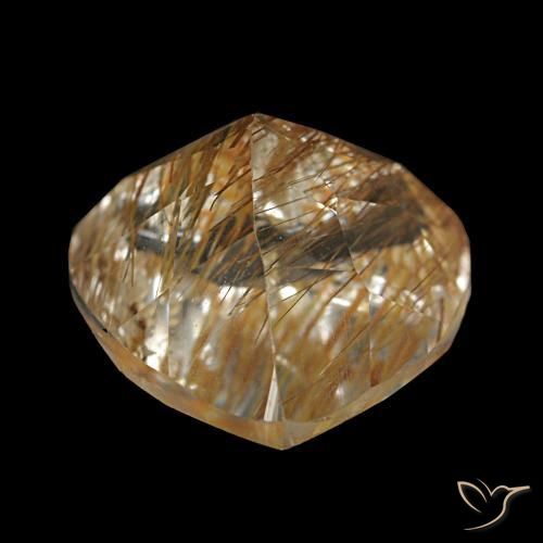 Topázio rutilado marrom quente natural 4,29ct, formato de coração, transparente