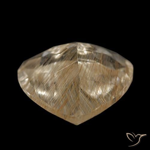 Topázio rutilado amarelo natural 3,23ct, formato de coração, transparente