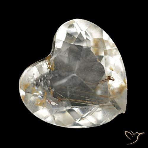 2.55ct amarelo topázio rutilado, coração, transparente