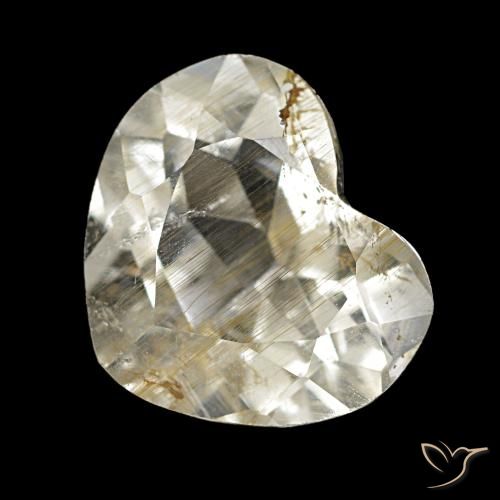 2.50ct amarelo topázio rutilado, coração, transparente