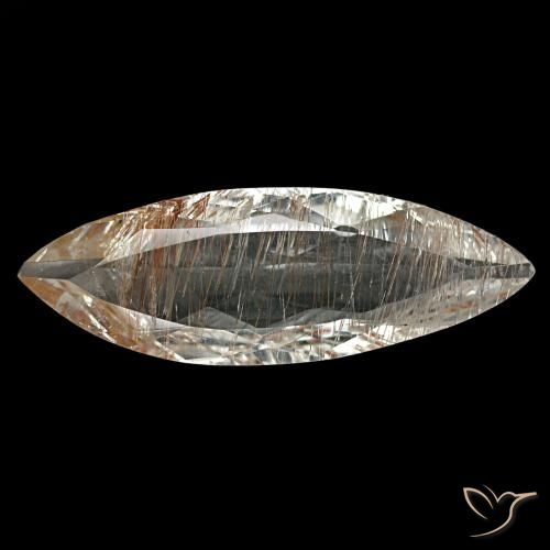 2.60ct claro e ouro-bronze topázio rutilado, marquise, transparente