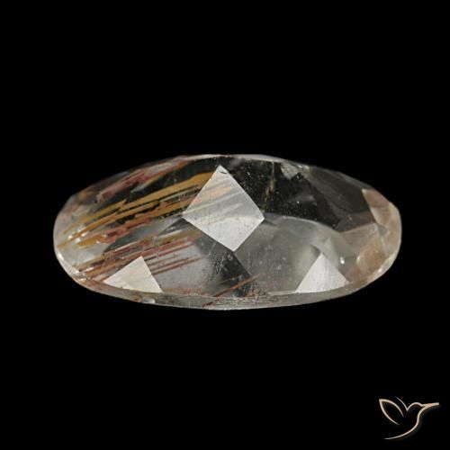 Topázio rutilado marrom quente natural 1,83ct, corte oval, transparente