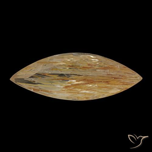 1.45ct amarelo topázio rutilado, marquise, transparente