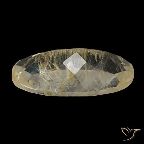 Topázio rutilado amarelo natural 2,98ct, corte oval, transparente
