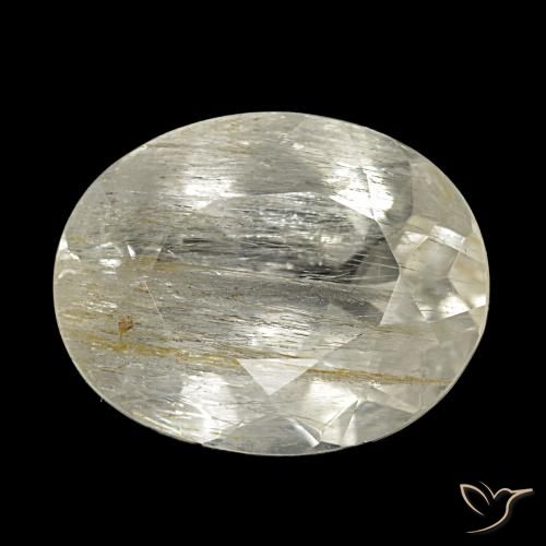 Topázio rutilado amarelo natural 4,00ct, corte oval, transparente