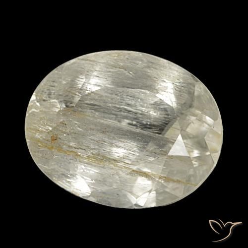 Topázio rutilado amarelo natural 4,00ct, corte oval, transparente