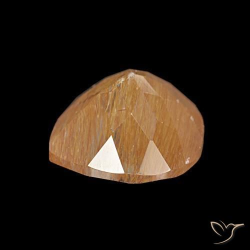 Topázio Rutilo Castanho médio Natural 3.17ct, Formato de pêra, Transparente