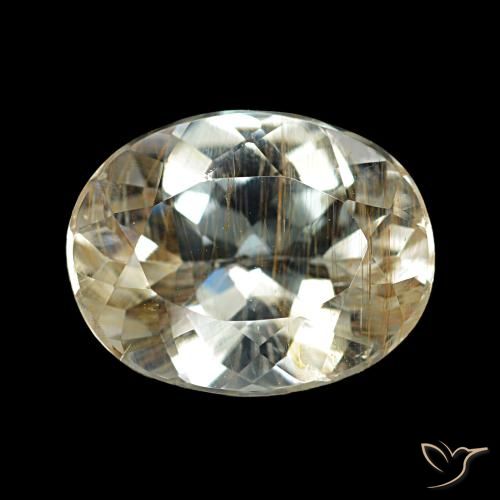 5.29ct Luz amarela Topázio Rutilo Pedras Preciosas, oval, Transparente