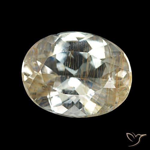 Topázio Rutilo Luz amarela Natural 5.29ct, Corte Oval, Transparente