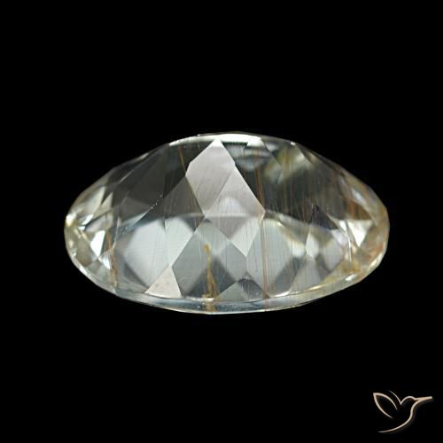 Topázio Rutilo Luz amarela Natural 5.29ct, Corte Oval, Transparente