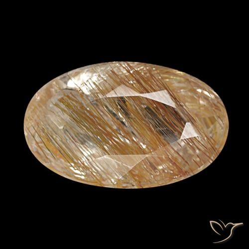 Topázio Rutilo Marrom Quente Natural 4.50ct, Corte Oval, Transparente