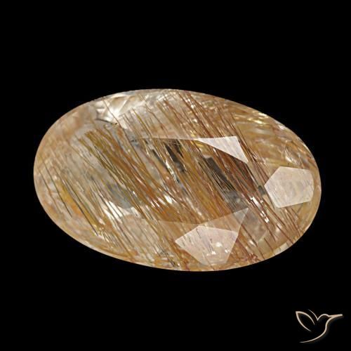 Topázio Rutilo Marrom Quente Natural 4.50ct, Corte Oval, Transparente
