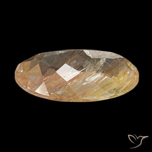 Topázio Rutilo Marrom Quente Natural 4.50ct, Corte Oval, Transparente