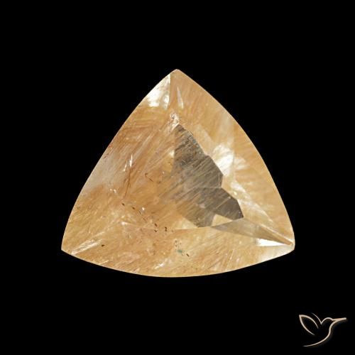 Topázio rutilado marrom alaranjado natural 2,06ct, trillion, transparente