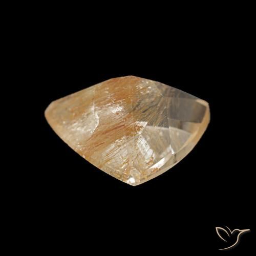 Topázio rutilado marrom alaranjado natural 2,06ct, trillion, transparente