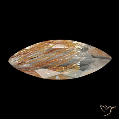 4.40ct Castanho muito claro Topázio Rutilo, Marquesa, Transparente