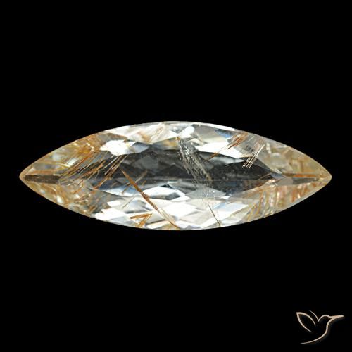 6.64ct Castanho Dourado Muito Claro Topázio Rutilo, Marquesa, Transparente