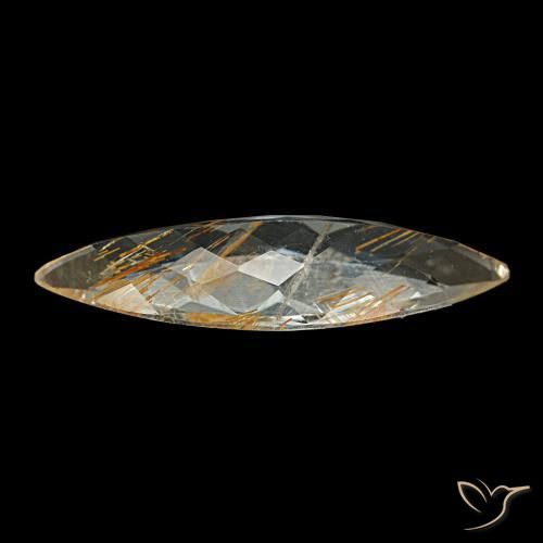 Topázio Rutilo Castanho Dourado Muito Claro Natural 6.64ct, Marquesa, Transparente