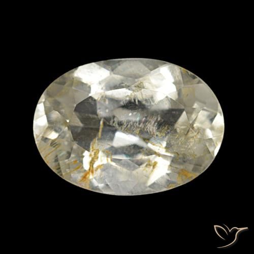 Topázio Rutilo Castanho Dourado Muito Claro Natural 4.50ct, Corte Oval, Transparente