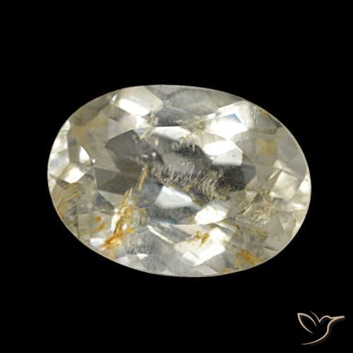 Topázio Rutilo Castanho Dourado Muito Claro Natural 4.50ct, Corte Oval, Transparente