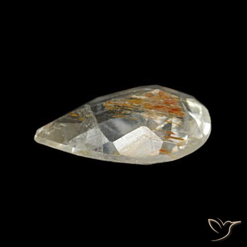 Topázio Rutilo ouro médio Natural 1.49ct, Formato de pêra, Transparente