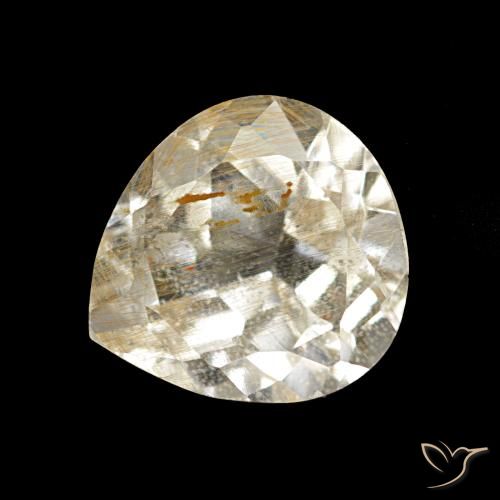 2.49ct Castanho Dourado Muito Claro Topázio Rutilo, Formato de pêra, Transparente