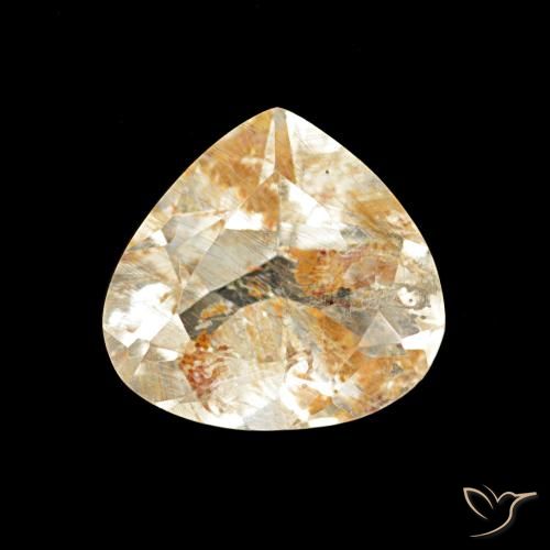 1.95ct Castanho Dourado Muito Claro Topázio Rutilo, Formato de pêra, Transparente
