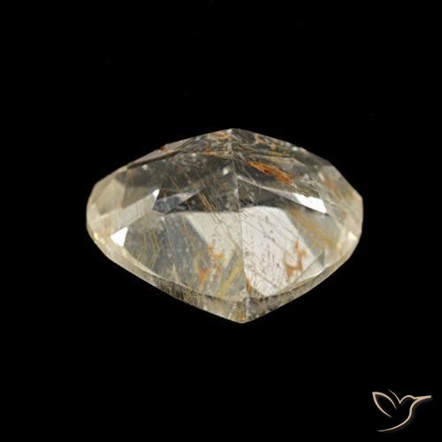 Topázio Rutilo Castanho Dourado Muito Claro Natural 1.95ct, Formato de pêra, Transparente
