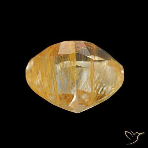 Topázio Rutilo Pêssego Dourado Profundo Natural 3.52ct, Formato de pêra, Transparente