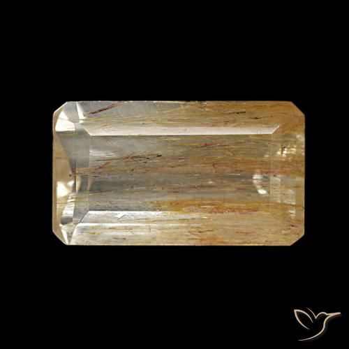 Topázio Rutilo Medium Light-Brown Natural 3.10ct, Corte Esmeralda, Transparente