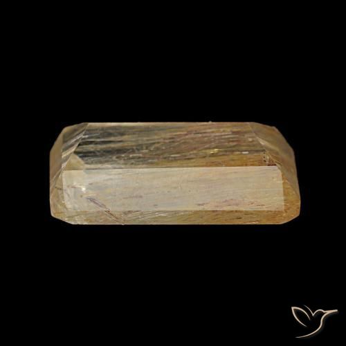 Topázio Rutilo Medium Light-Brown Natural 3.10ct, Corte Esmeralda, Transparente