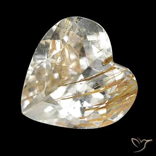 5.73ct Castanho Dourado Muito Claro Topázio Rutilo, Coração, Transparente