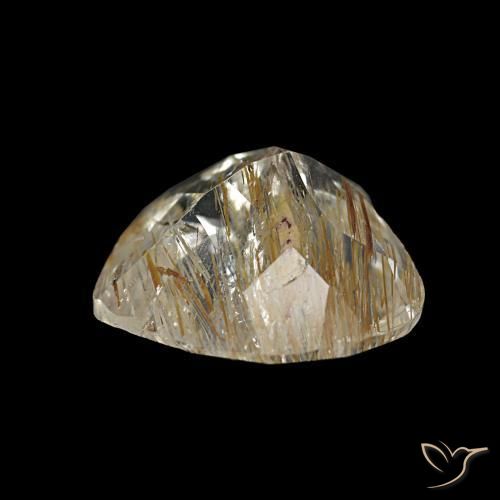 Topázio Rutilo Dourado médio Natural 2.15ct, Formato de coração, Transparente