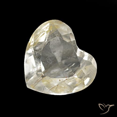 1.06ct amarelo topázio rutilado, coração, transparente