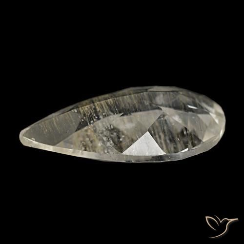 Topázio rutilado amarelo natural 4,94ct, formato de pêra, transparente