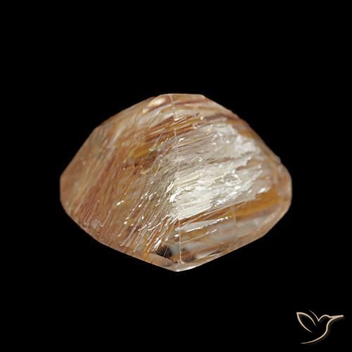 Topázio rutilado amarelo natural 3,18ct, formato de pêra, transparente