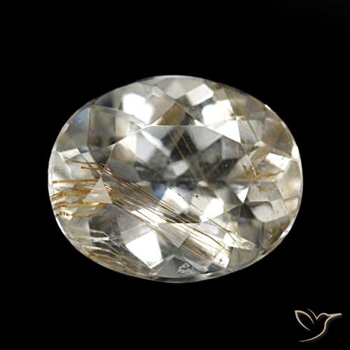 4.85ct Castanho Dourado Muito Claro Topázio Rutilo, oval, Transparente