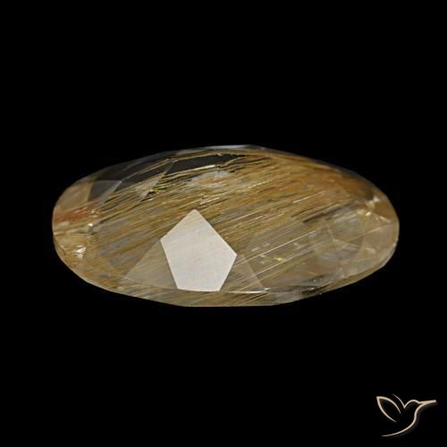 Topázio Rutilo Castanho Dourado Muito Claro Natural 5.09ct, Corte Oval, Transparente