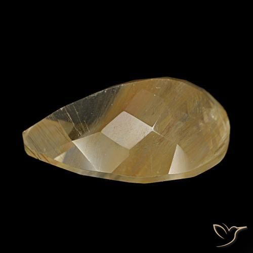 Topázio Rutilo Medium Light-Brown Natural 6.92ct, Formato de pêra, Transparente