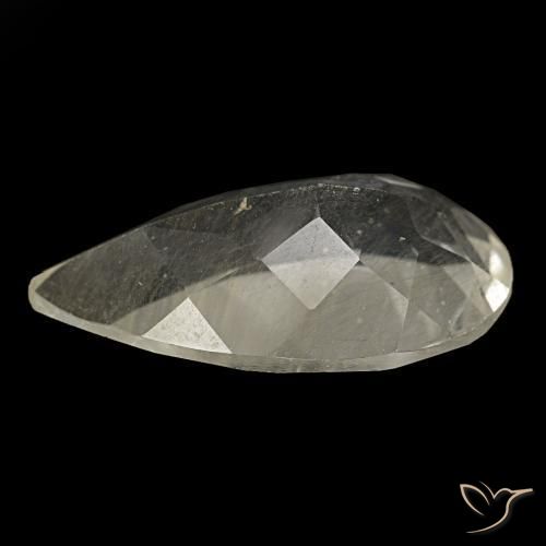 Topázio rutilado amarelo natural 9,15ct, formato de pêra, transparente